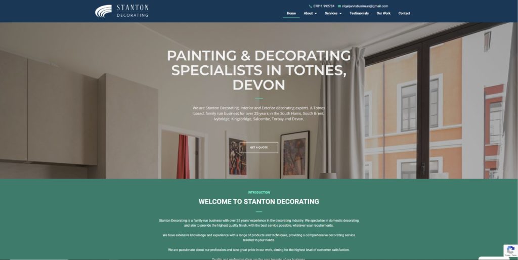 Painting & Decorating Web Design